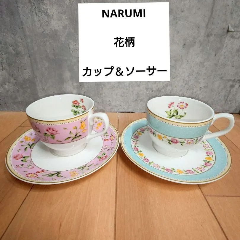 Thumbnail of (Excellent Condition) NARUMI Floral Teacup Set (Pink & Blue)