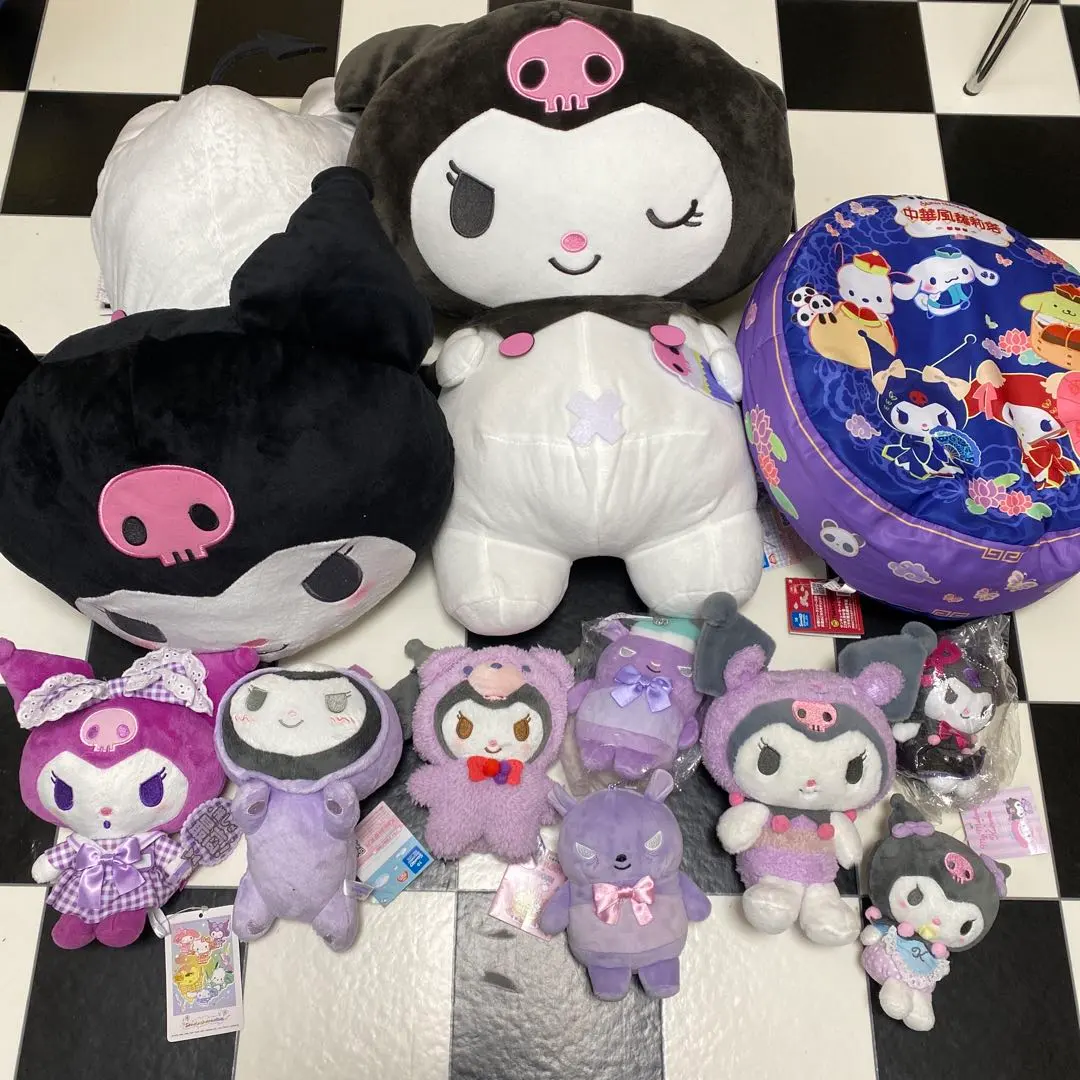 Thumbnail of Sanrio Kuromi Baku Plush Mascot Cushion Body Pillow Set