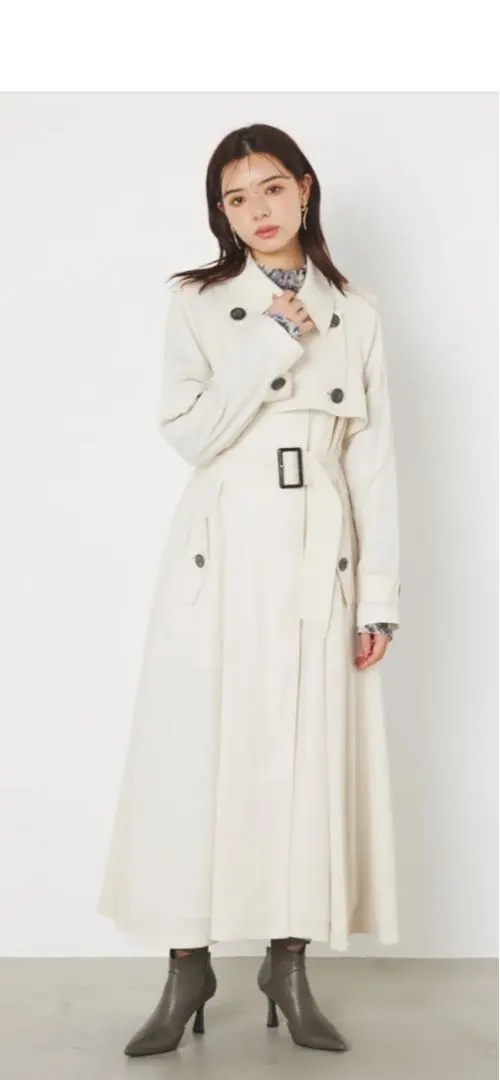 Thumbnail of rienda Ivory Long Trench Coat, Size S