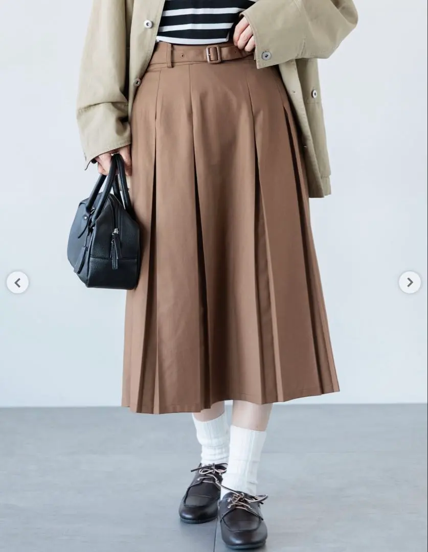 Thumbnail of Box Pleat Skirt, Brown, F Size, Lugnoncure