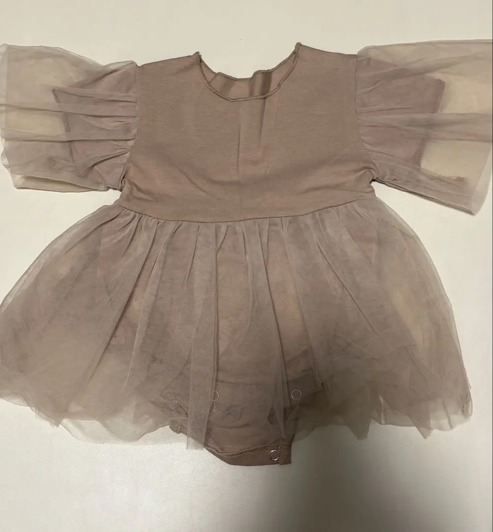 Thumbnail of Beige Brown Tulle Skirt Dress Ceremony Dress 100th Day Celebration