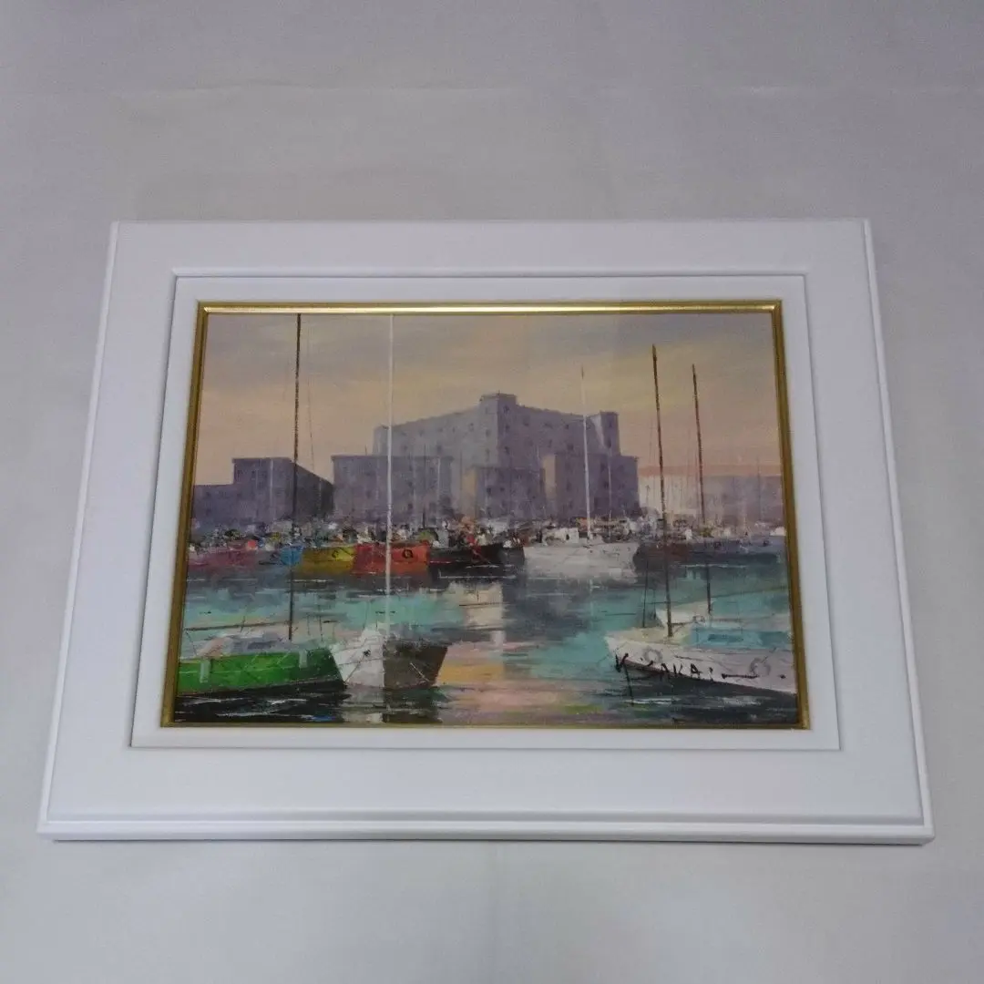 酒井健吉 油彩画 手描き 貴重 作者サイン 酒井健吉 「 オンフルール 」 油絵 ・ 油彩画 F10 ( 10号 ) 絵画