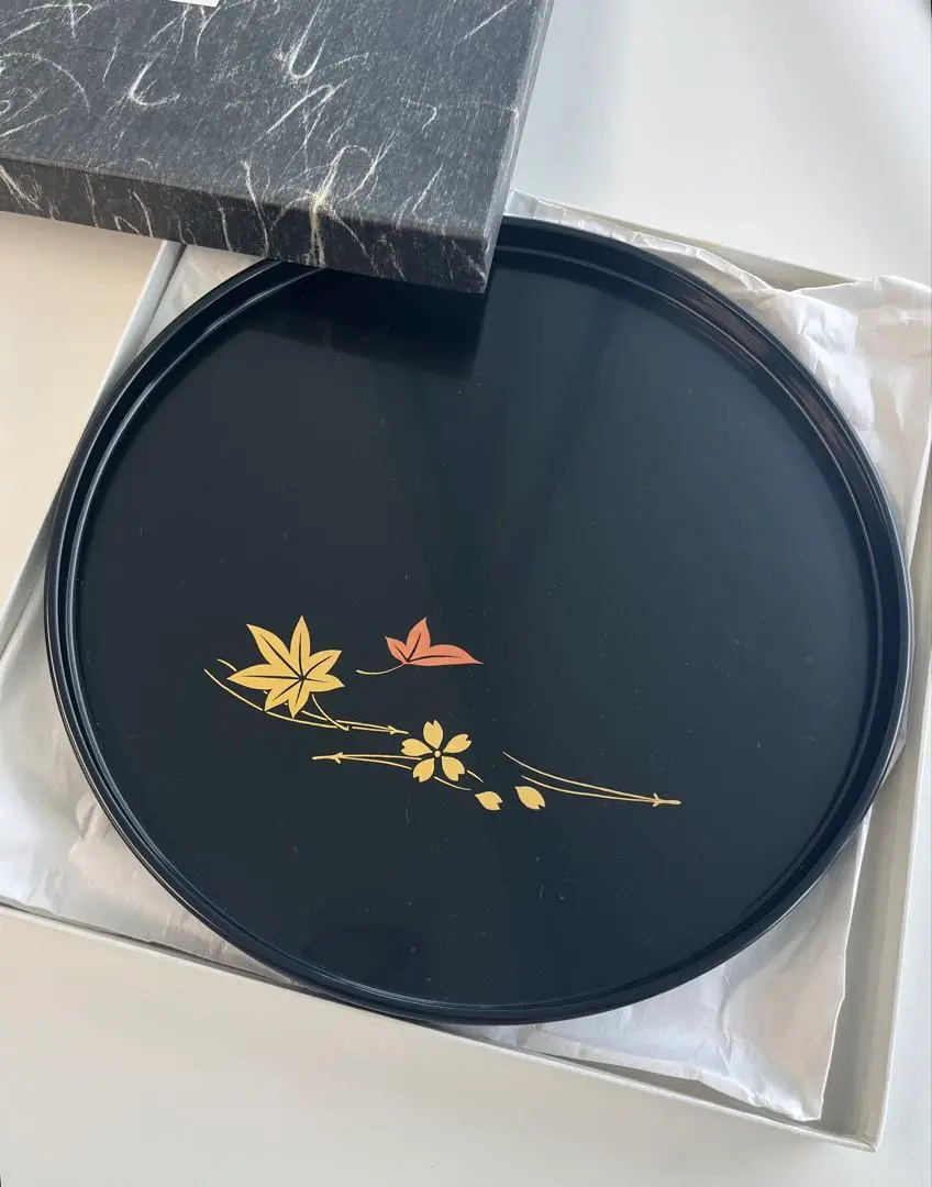 輪島屋本店　花の丸蒔絵　茶托　輪島塗　5客 輪島屋本店 花の丸蒔絵 茶托 輪島塗 5客