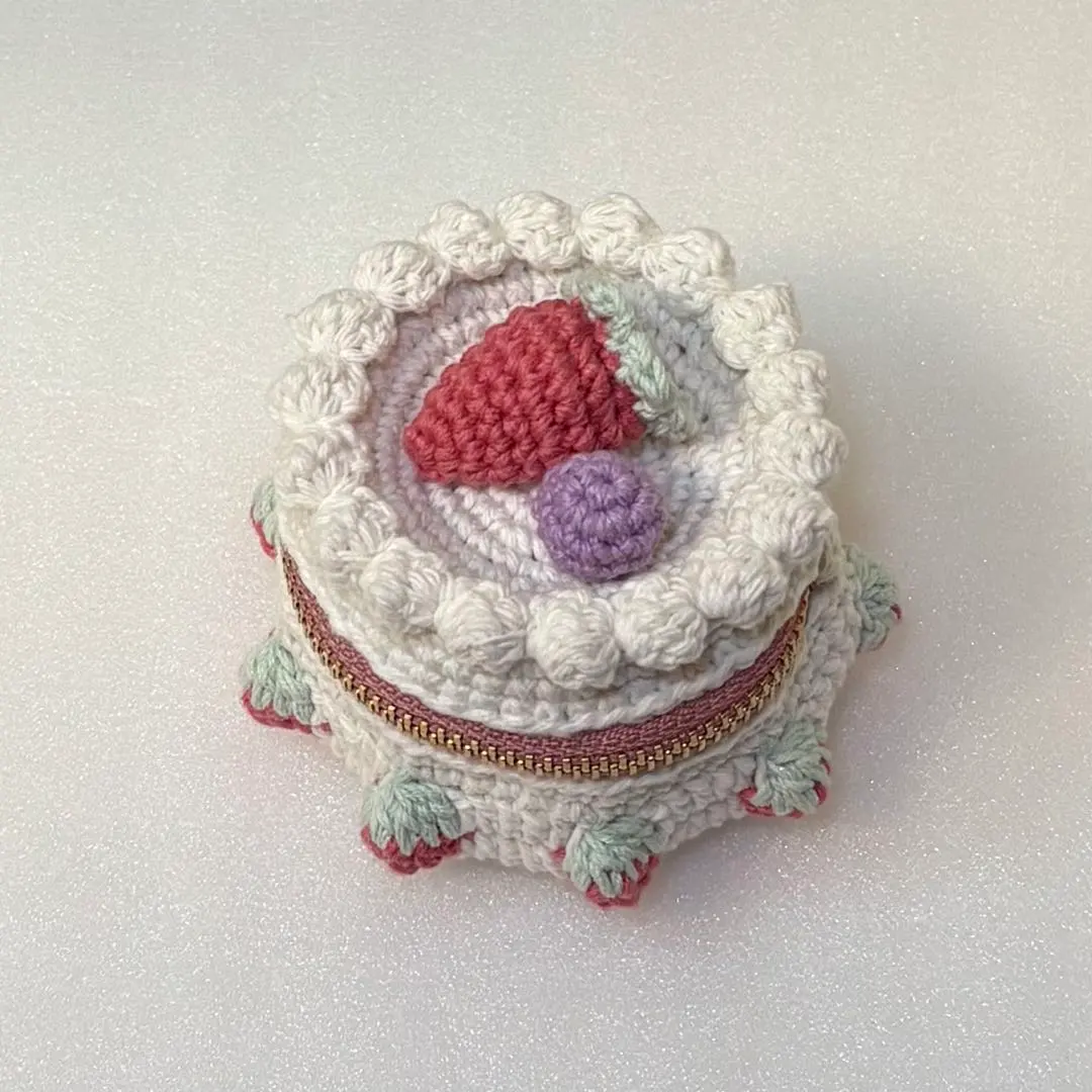 Thumbnail of Knitted Zippered Pouch - Smoky Pink, Strawberry Cream, Purple