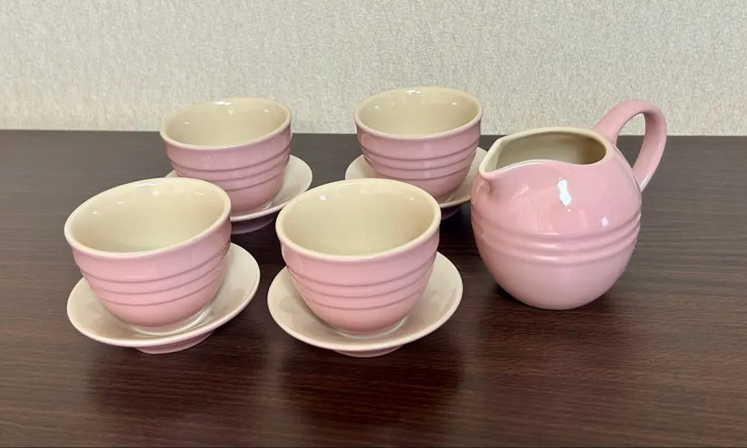 新品　未使用　ルクルーゼ ルクルーゼ　カップアンドソーサー　ピンクピーコック 新品 未使用 ルクルーゼ ルクルーゼ カップアンドソーサー