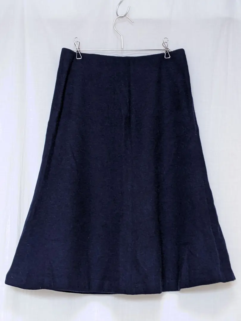 Thumbnail of UNIQLO Flare Skirt [33% Wool Blend] Navy M ✨️Excellent Condition✨️