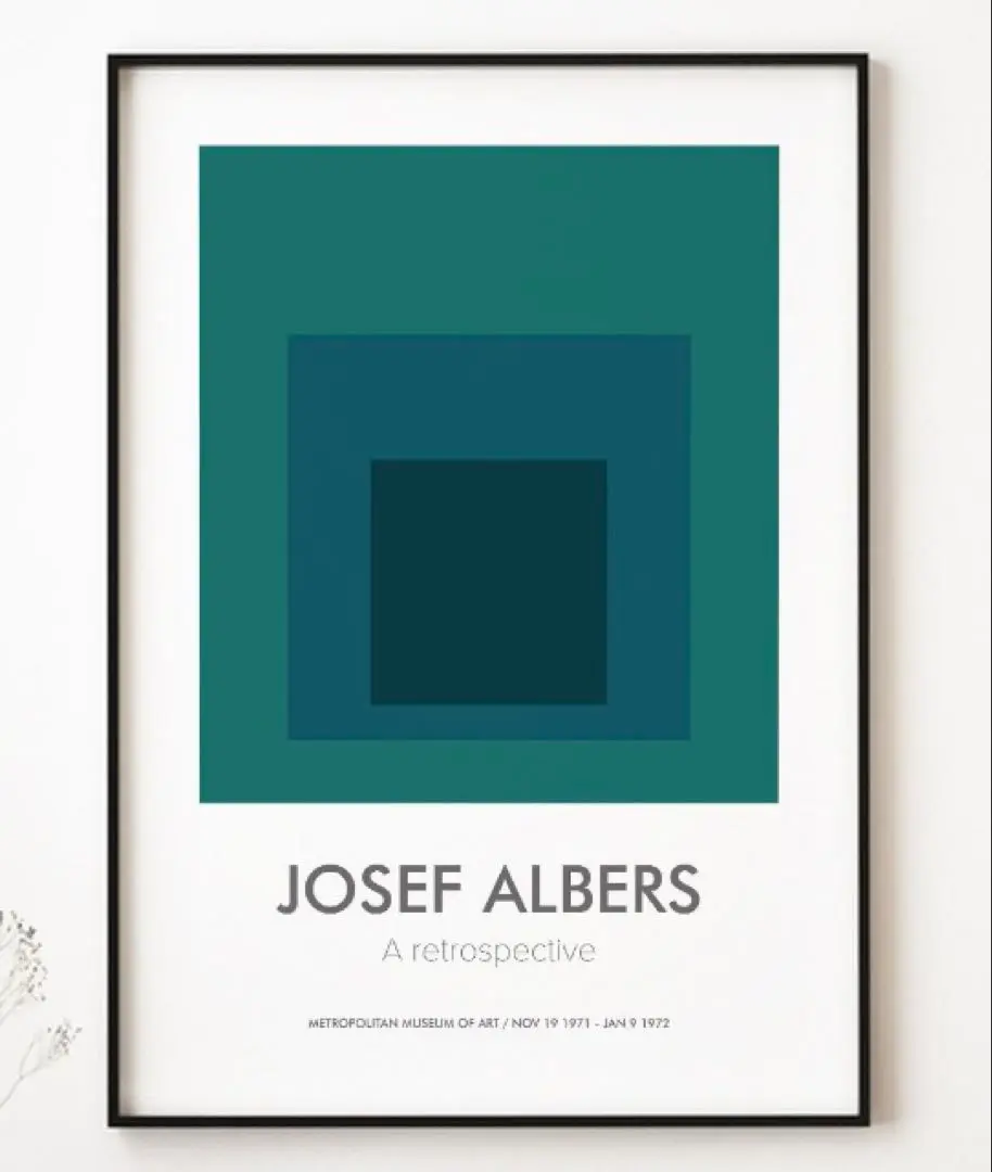 特注額装付 Josef Albers ジョセフ・アルバース 国内未入荷ポスター スウェーデン限定! Josef Albers 希少国内未入荷ポスター | 東京