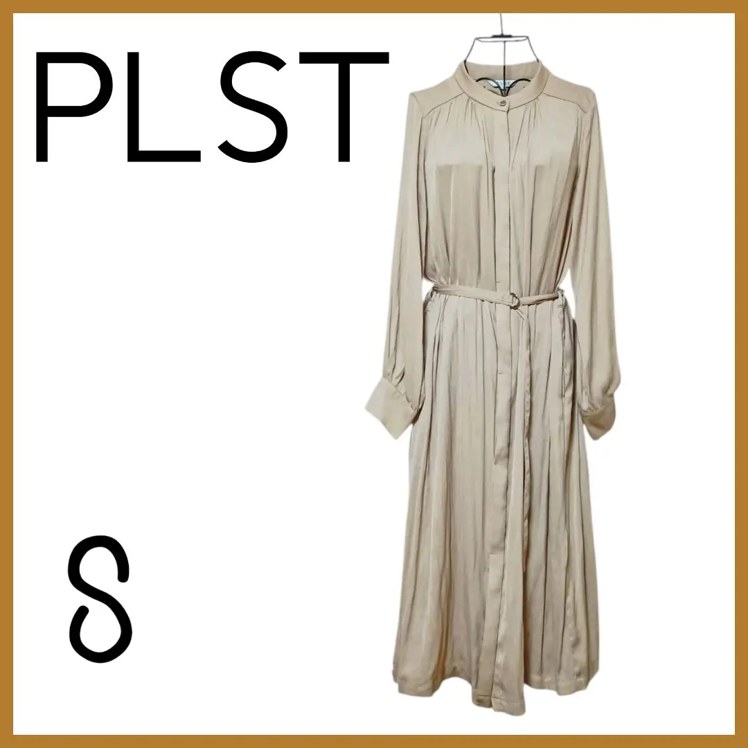 Thumbnail of PLST Shirt Dress S with Petticoat Beige