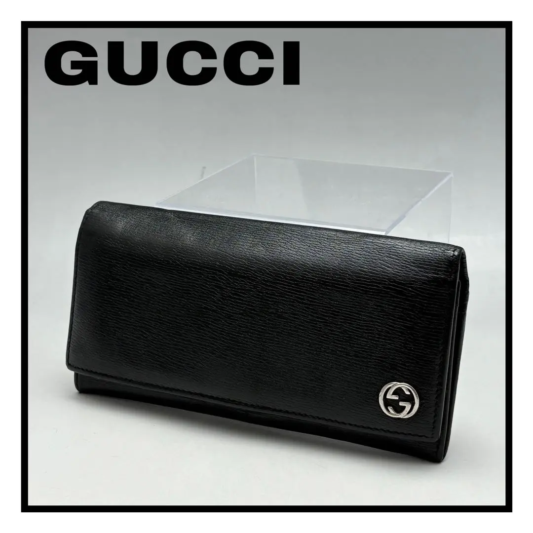 Thumbnail of GUCCI [Gucci] GG Long Wallet Bi-fold Genuine Leather Black Unisex