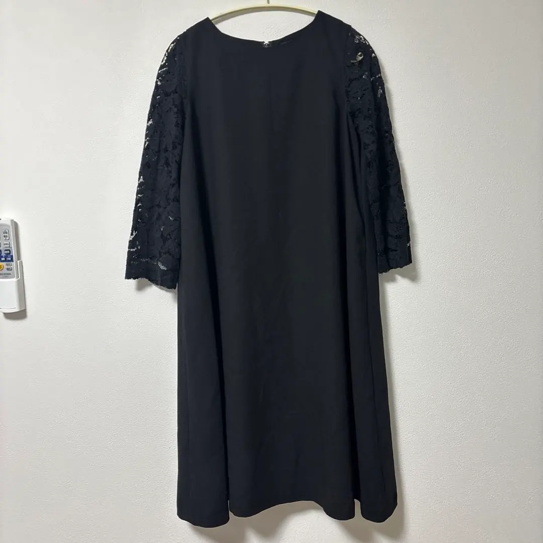 Thumbnail of Black Lace Sleeve A-line Dress Party Dress Formal Size 9