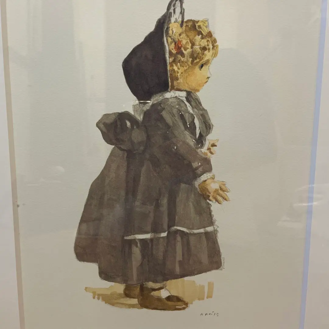 小磯良平、【マヌキャンと西洋人形（A)】、希少な限定額装用画集画 小磯良平、【マヌキャンと西洋人形（A)】、希少な限定額装用画集画Ω