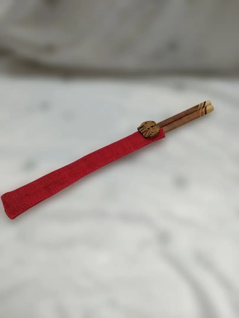 木製筷子 紅色筷盒 大象設計 的縮圖