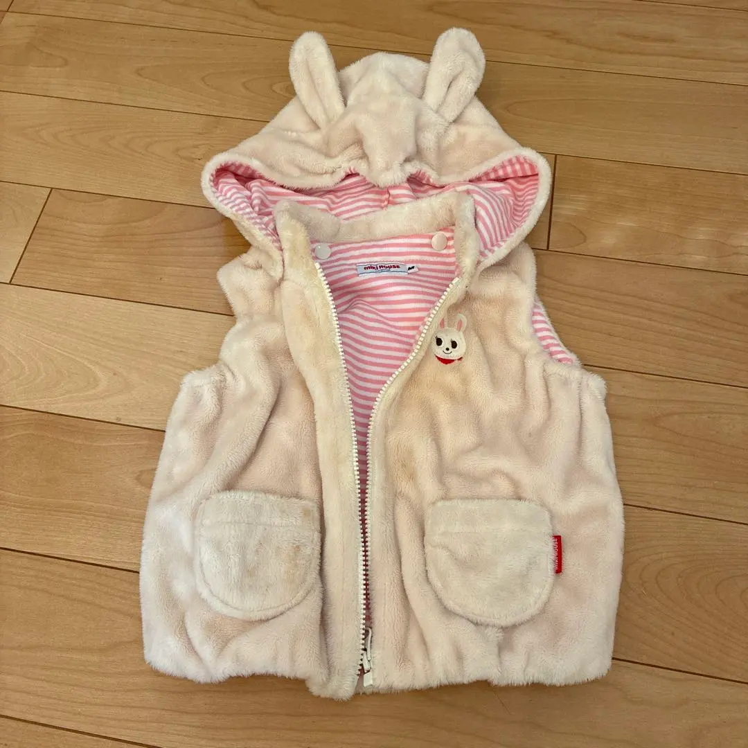 Thumbnail of MIKI HOUSE Baby Vest with Hood, Size M