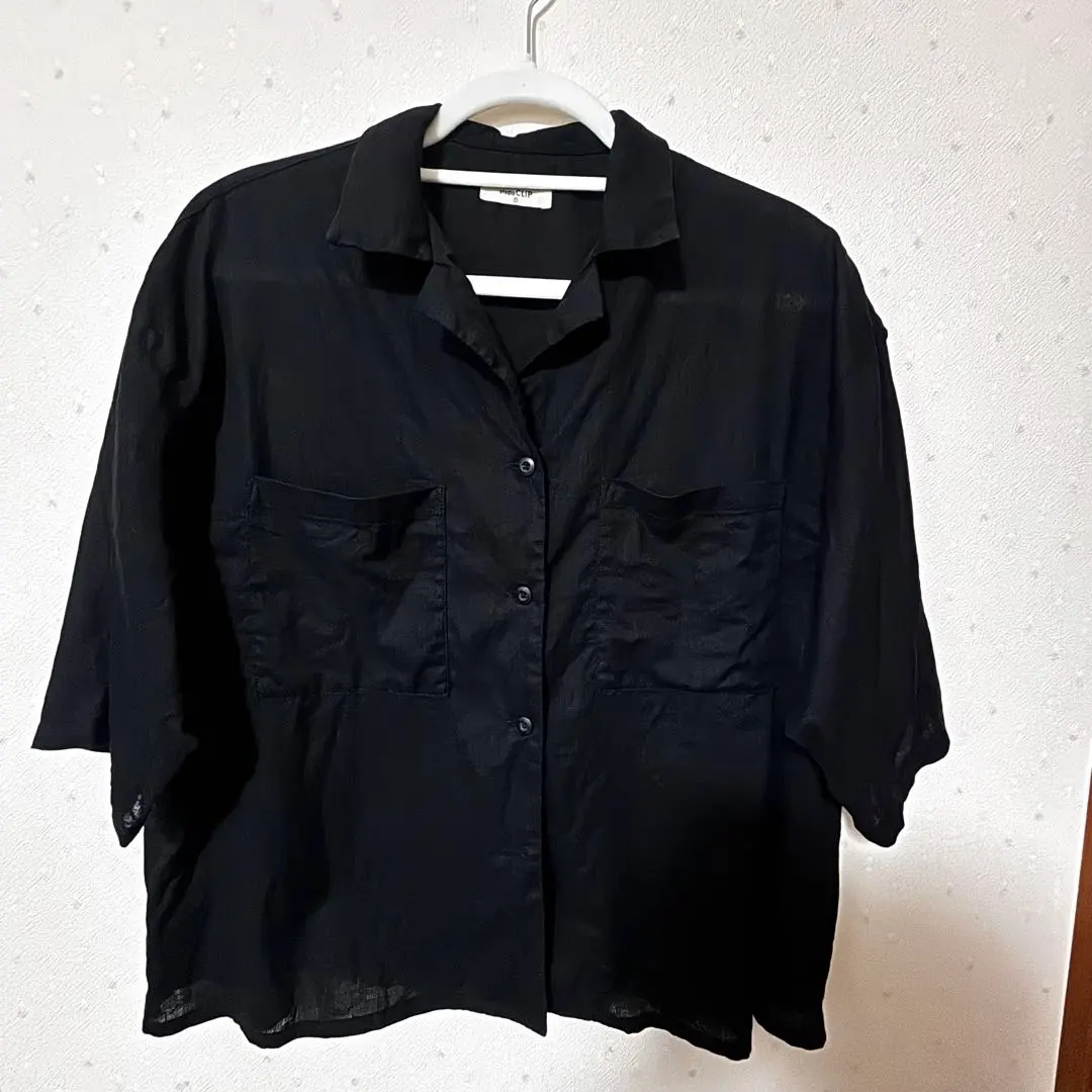 Thumbnail of studio CLIP Sheer Open Collar Shirt Short Sleeve Cotton Linen