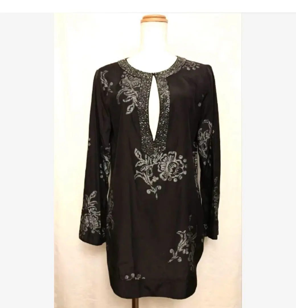 奇哥斯 CHICO'S 古董 串珠刺繡 混絲 襯衫 女上衣 的縮圖