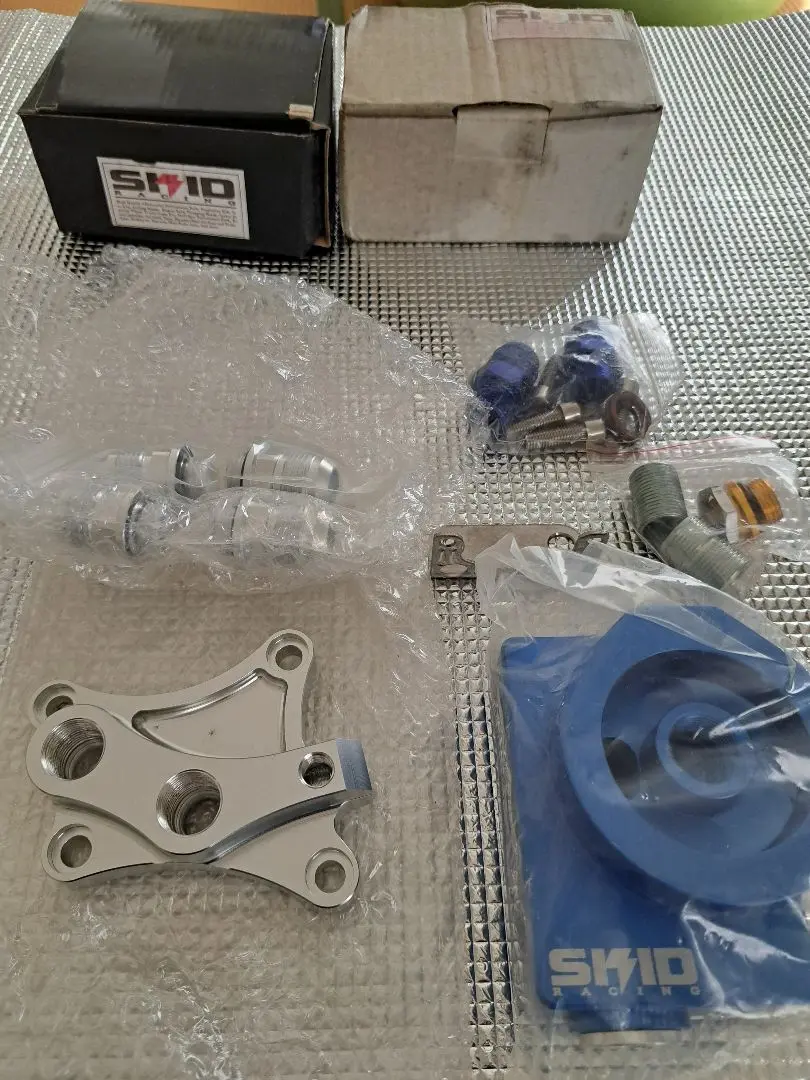 SKID RACING SR20 オイルブロック サンドウィッチブロックセット！ SKID RACING オイルブロック のパーツレビュー | スープラ(古葉