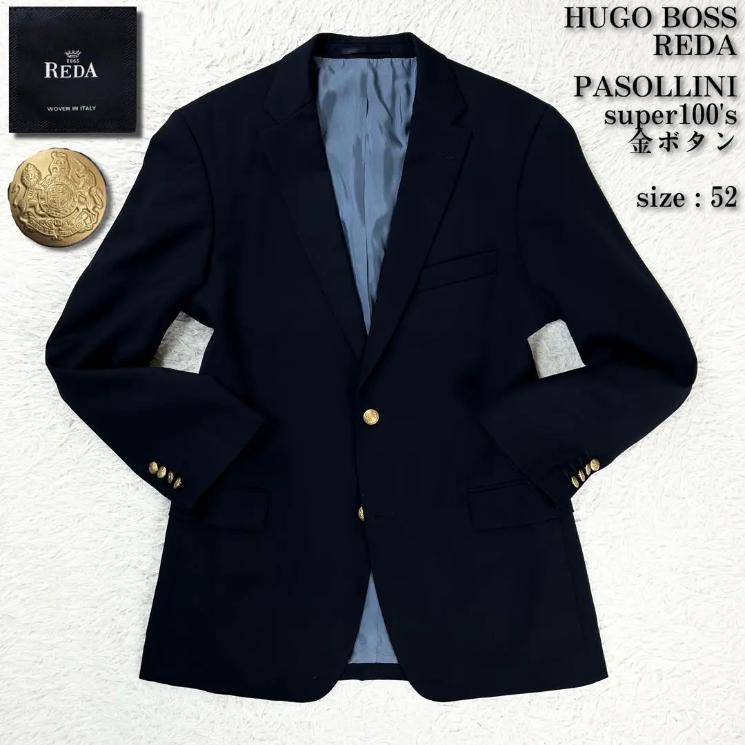 極美品✨ヒューゴボス　春夏テーラードジャケット50 ロゴボタン2Bアンコン 極美品✨ヒューゴボス 春夏テーラードジャケット50 ロゴボタン2B