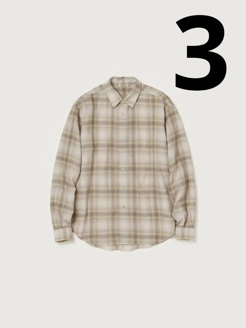 最終値下げ 新品 AURALEE AIRY WOOL CHECK SHIRT 3 AURALEE AIRY WOOL CHECK SHIRT – Chum!