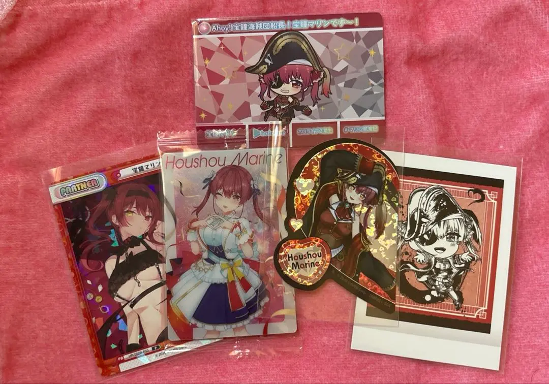 Thumbnail of Houshou Marine Wafer Card, Kira Sticker, PASHACole, etc. Set of 5