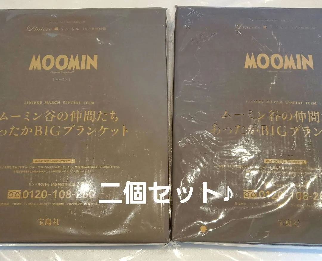 Thumbnail of New, Unused - Moomin Valley Friends Warm BIG Blanket, 2-Piece Set