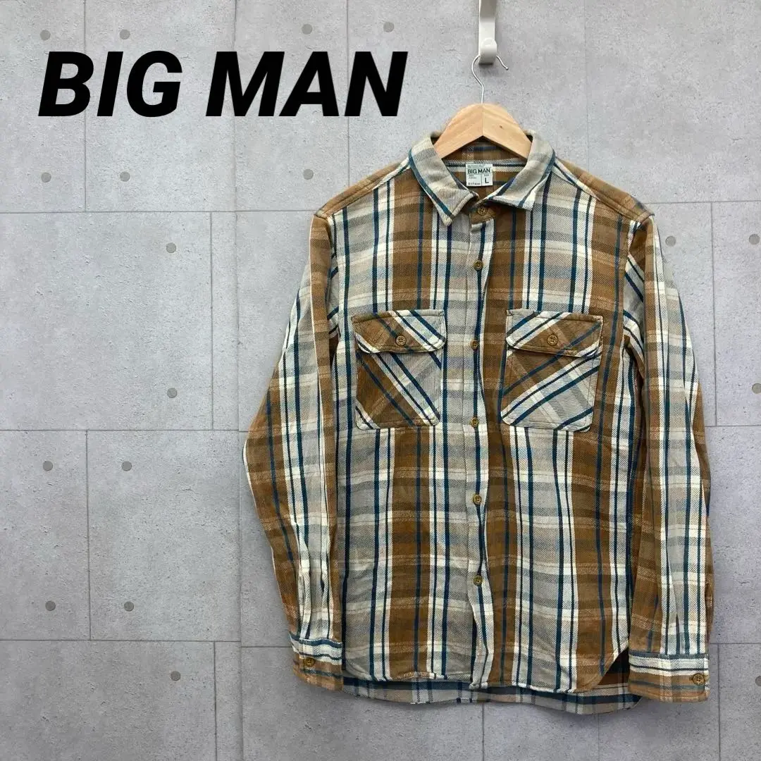BIG MAN ビッグマン M.V.P. 格紋法蘭絨襯衫 美式休閒 L 的縮圖