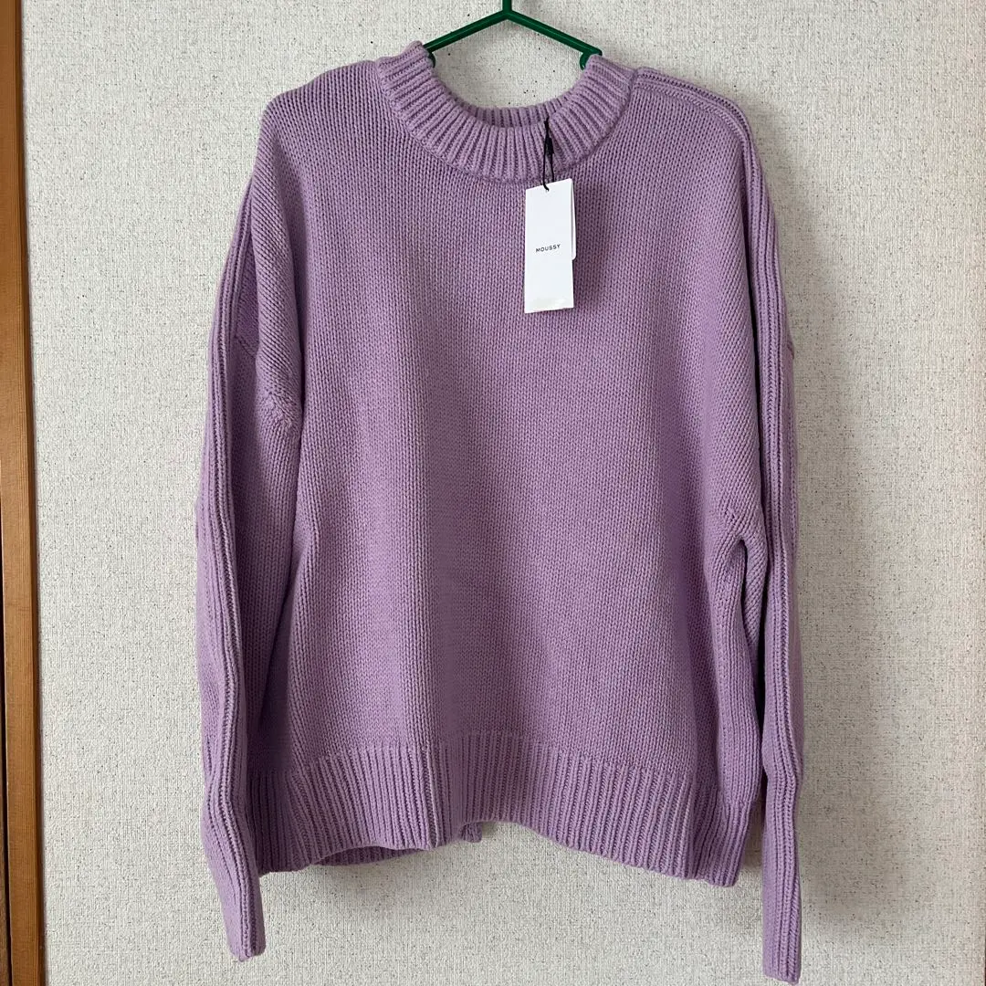 Thumbnail of 【New】MOUSSY Back Slit Over Knit Purple