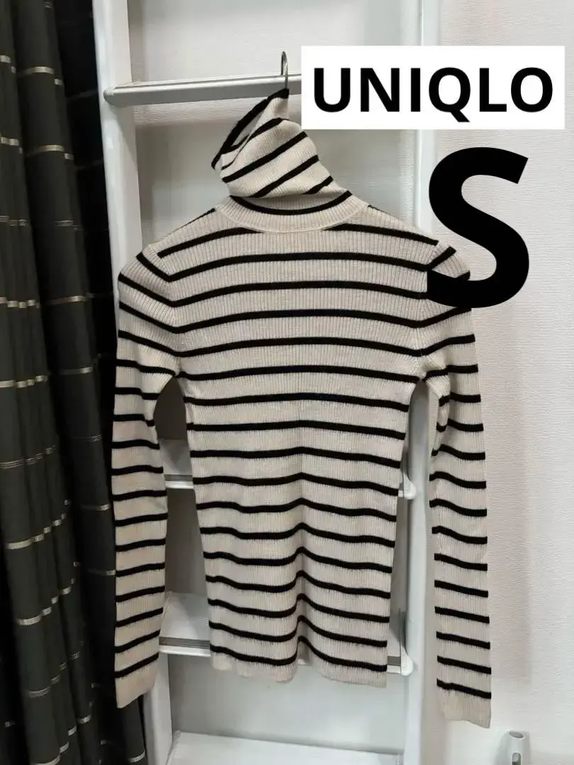 Thumbnail of UNIQLO Uniqlo Border Turtleneck Sweater S 100% Wool