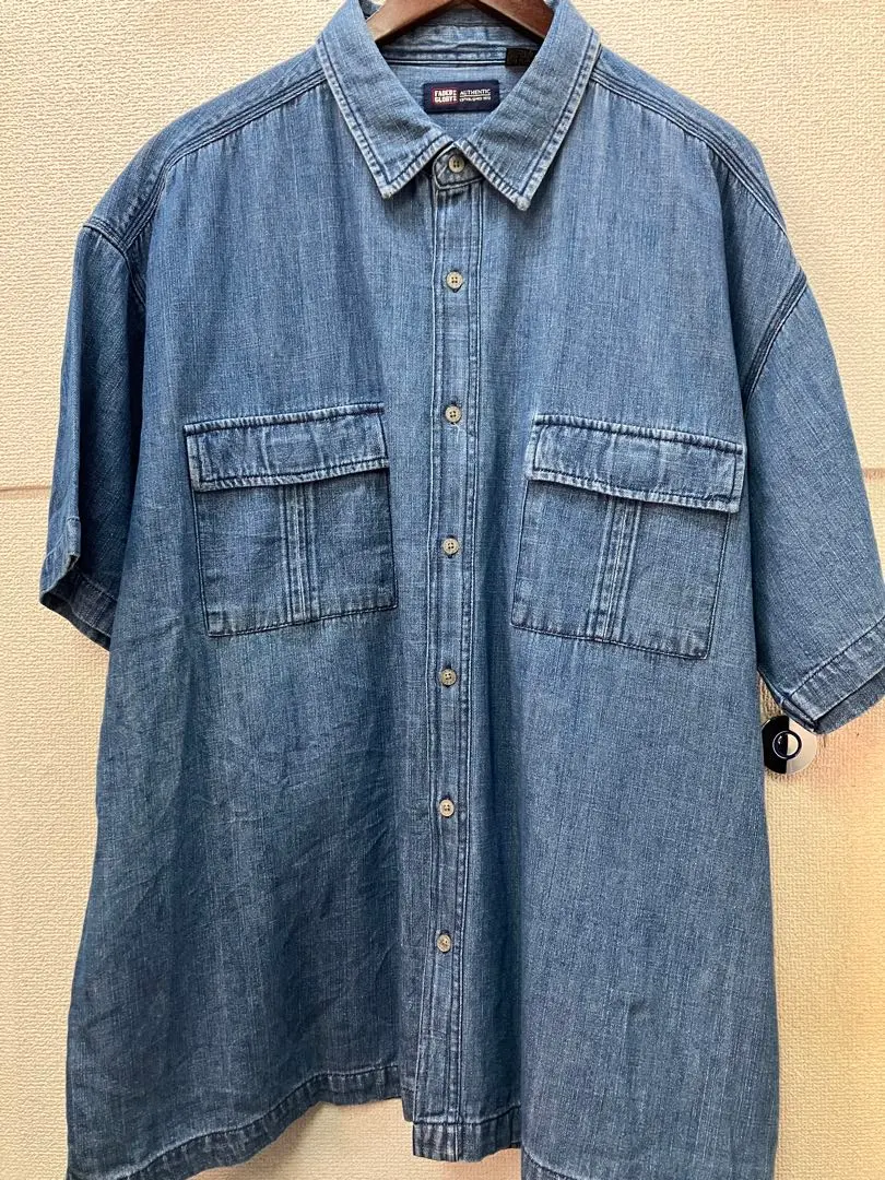 Thumbnail of FADED GLORY denim, dungaree shirt 2XL Cute sleeve pocket