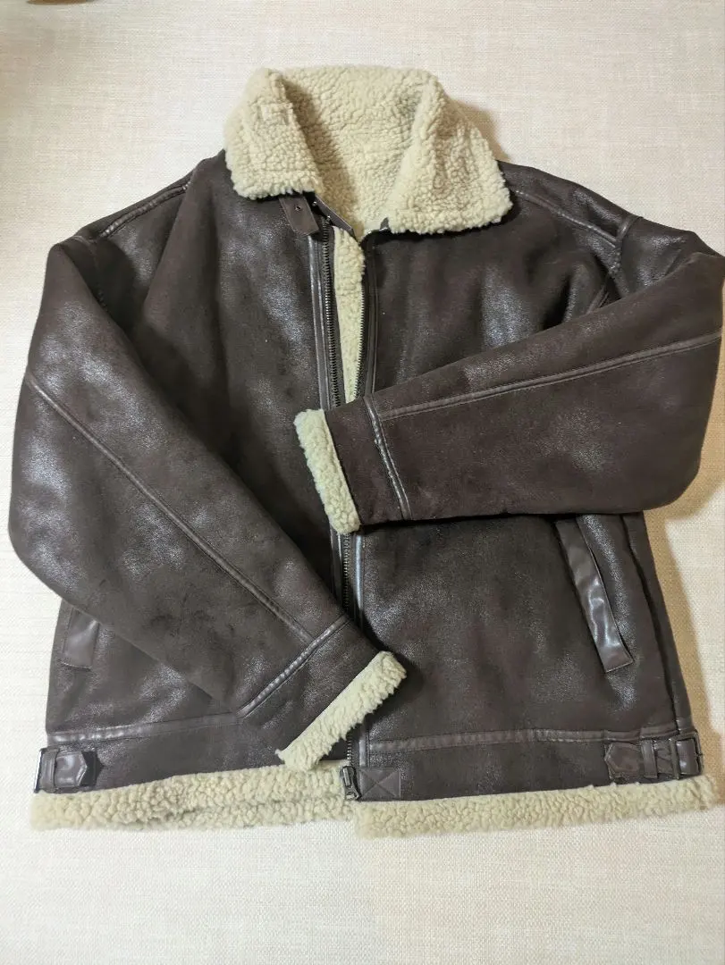 Thumbnail of Brown Leather Fleece Jacket