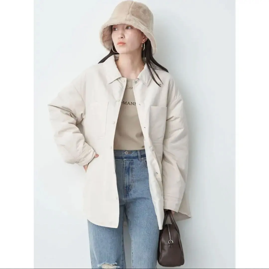 Thumbnail of Quilted Shirt Jacket - Ivory
