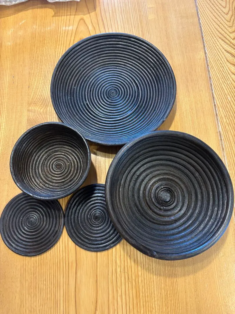 Thumbnail of Unused. Purchased in Vietnam. Black circular bowl set.