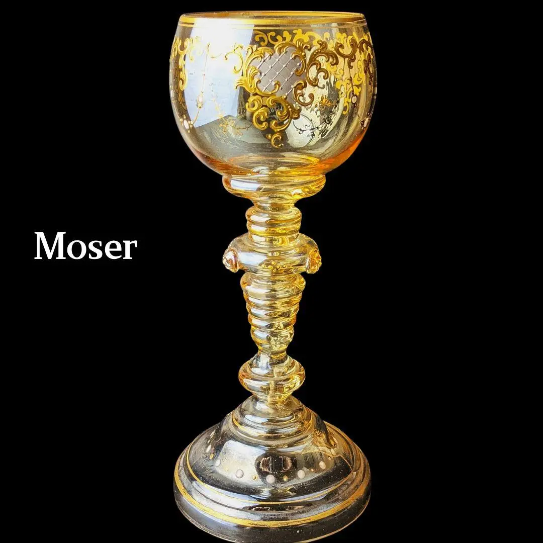 MOSER モーゼル　美しいガラス製ピッチャー 緑　金彩 MOSER モーゼル 美しいガラス製ピッチャー 緑 金彩 美術品
