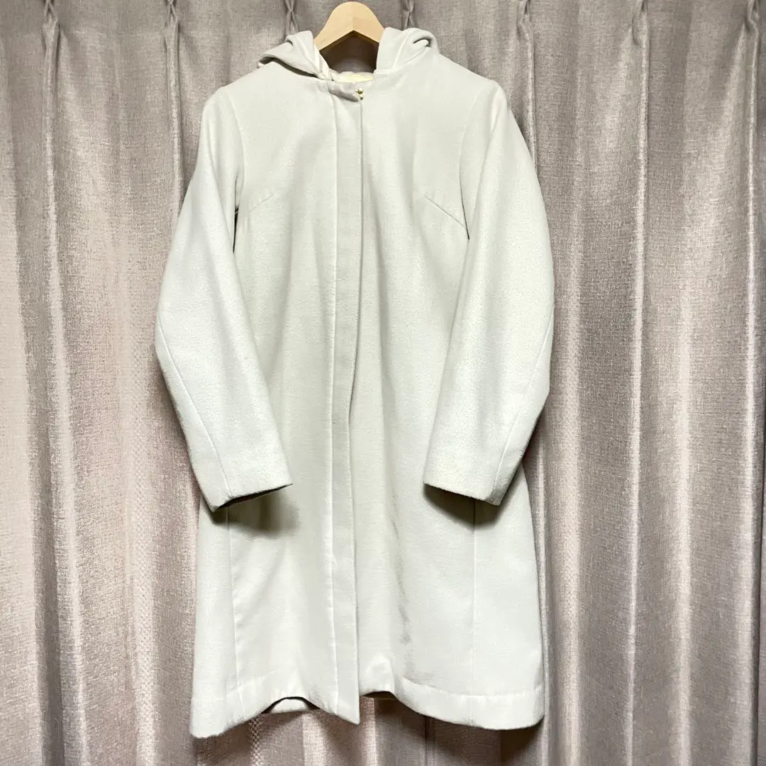 Thumbnail of Light gray long coat with a hood