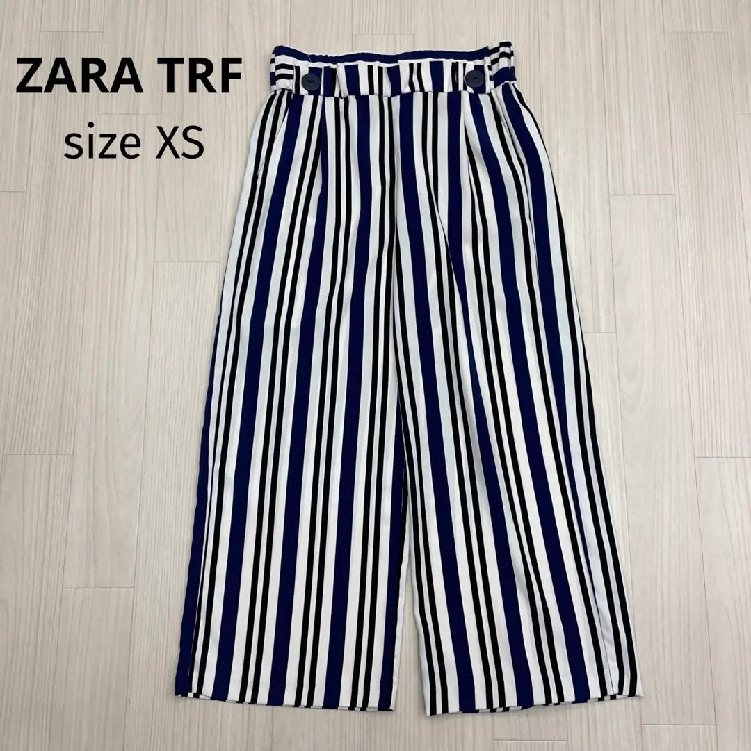 ◆ ZARA TRF ZARA 條紋闊腿褲 鬆緊褲 XS 的縮圖