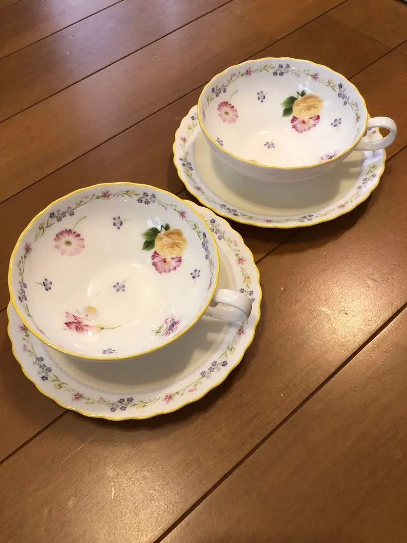 Thumbnail of Noritake Jeune Fille Teacup and Saucer Set of 2