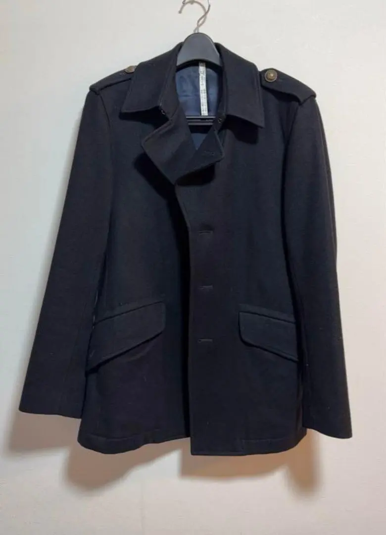 Thumbnail of Paul Smith Black Navy Pea Coat Military L Cleaned