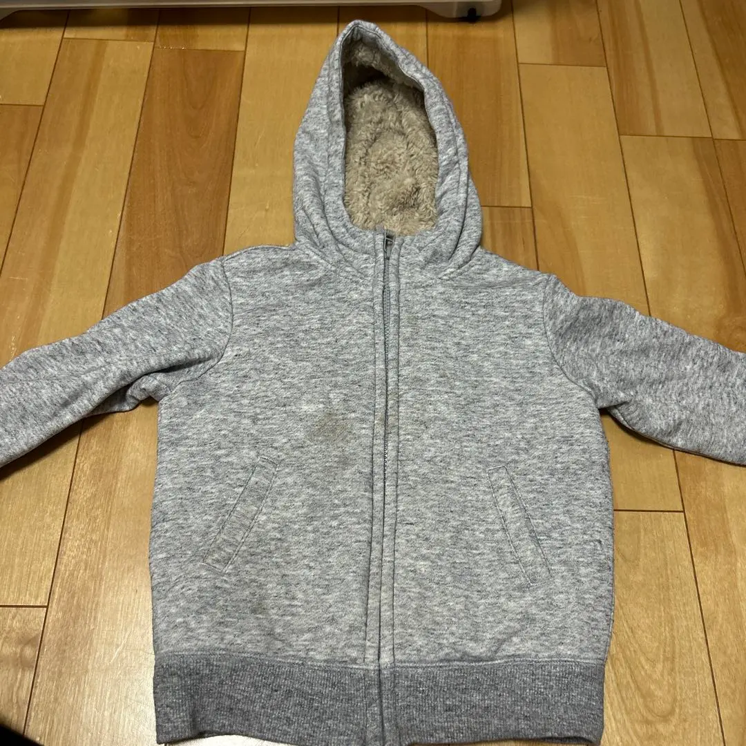 Thumbnail of UNIQLO Gray Hooded Boa Parka 110