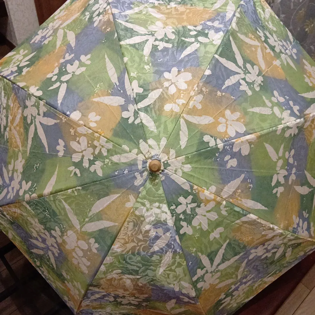 Thumbnail of ☆Unused☆ Tenmaya Department Store Wooden Handle Folding Parasol Made in Japan with Case Retro