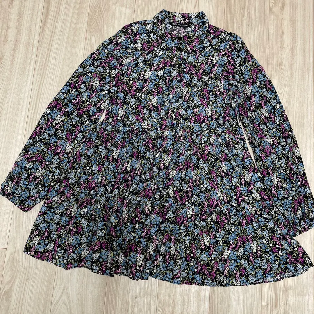 Thumbnail of ZARA tunic dress, floral, rayon, botanical