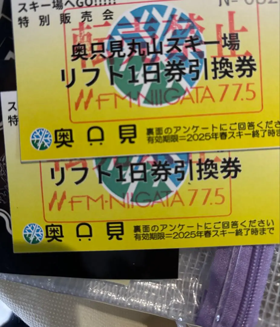 奥只見丸山スキー場　リフト一日券ランチ券付き2枚セット 奥只見丸山スキー場 リフト券 2枚セット ソフトドリンク・ランチ
