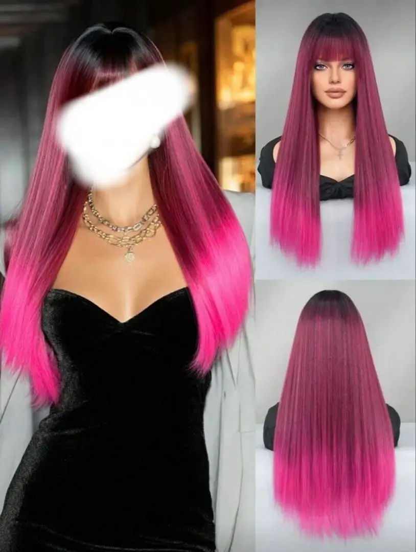 桃紅色長髮 帶劉海 的縮圖