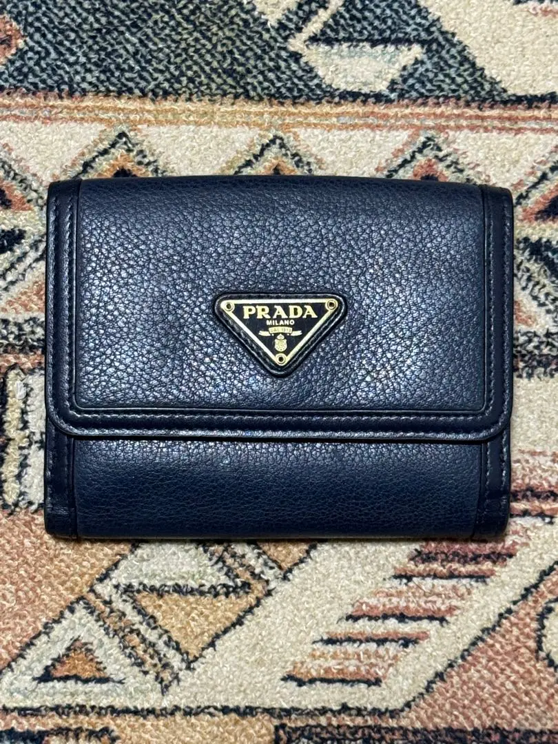 PRADA プラダ 三つ折り財布 サフィアーノ バイカラー ミニ財布