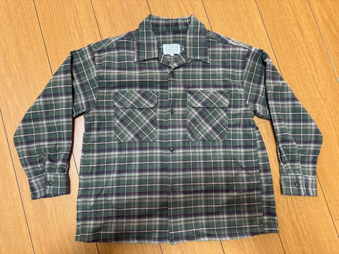 Thumbnail of OCEAN&GROUND Checkered Long Sleeve Shirt - 140cm