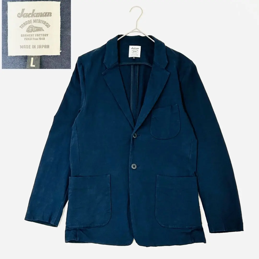 Jackman ストレッチ テーラードジャケット アンコン ネイビー M Jackman」ストレッチ カットソー テーラードジャケット