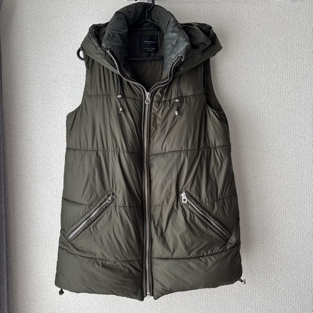 ★新品★ ZARA  ダウンベスト　ロング　カーキ　sizeXS org.jpg