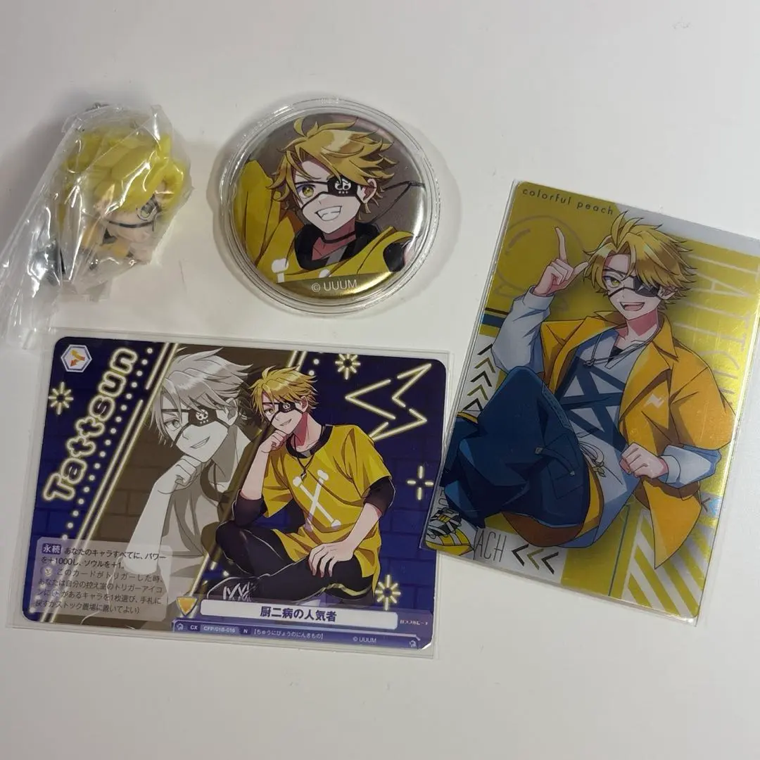 Thumbnail of Colorful Peach (Karapichi) Tattun, Can Badge, Weiss Schwarz Trading Card, Wafer Card