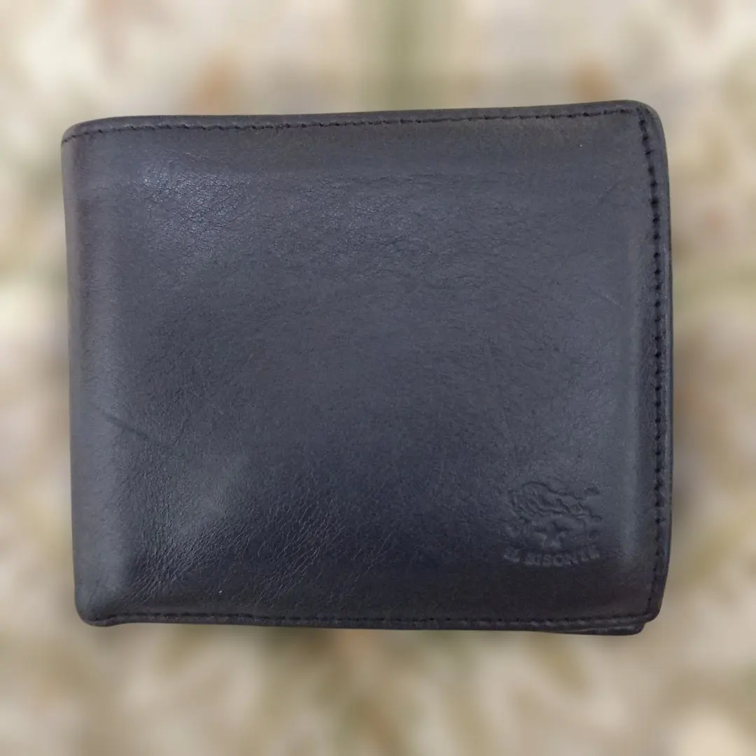 IL BISONTE 義大利植鞣革 雙摺錢包 海軍藍 的縮圖