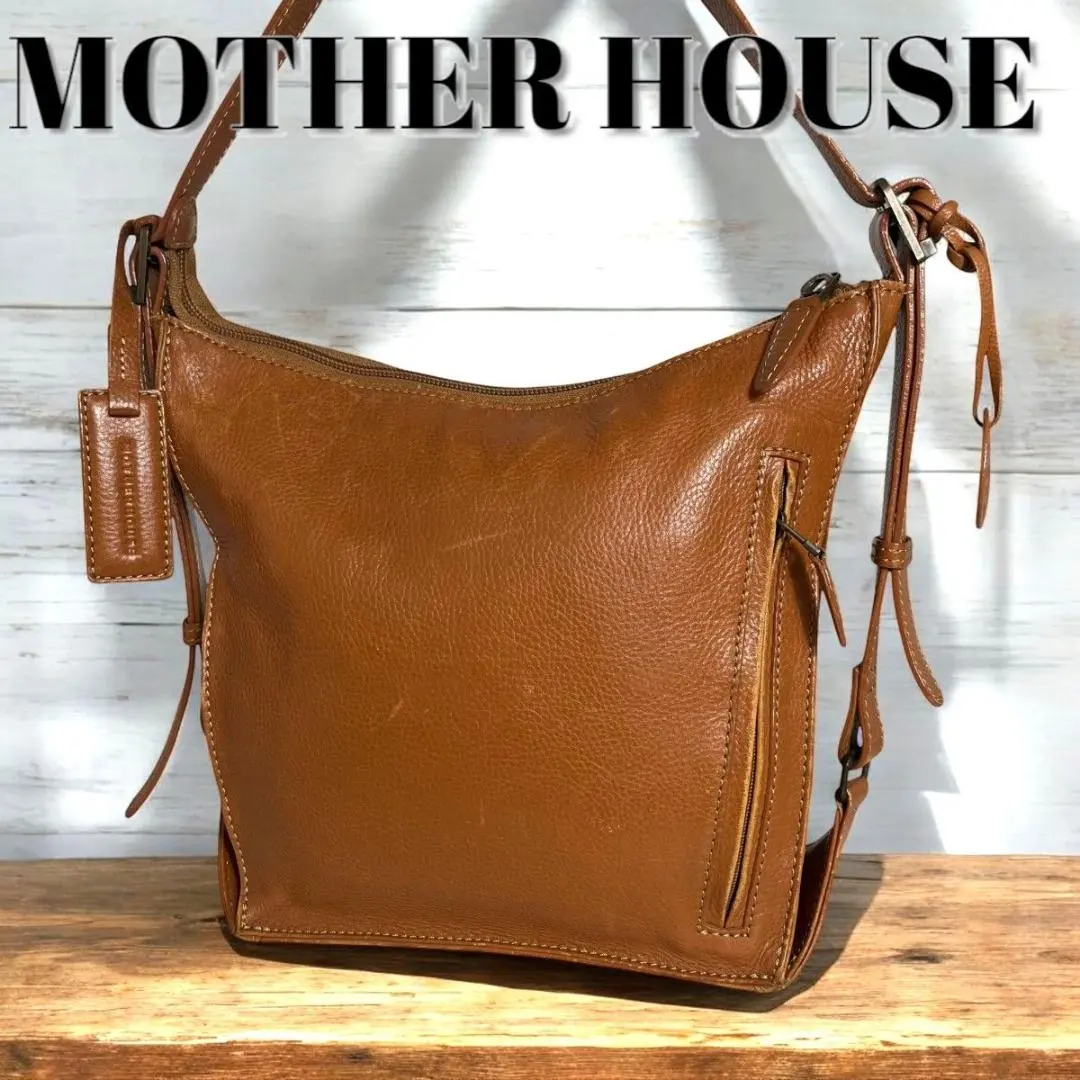 【美品】マザーハウス ショルダーバッグ ブラウン MOTHERHOUSE 中古・古着通販】MOTHERHOUSE (マザーハウス) ショルダーバッグ