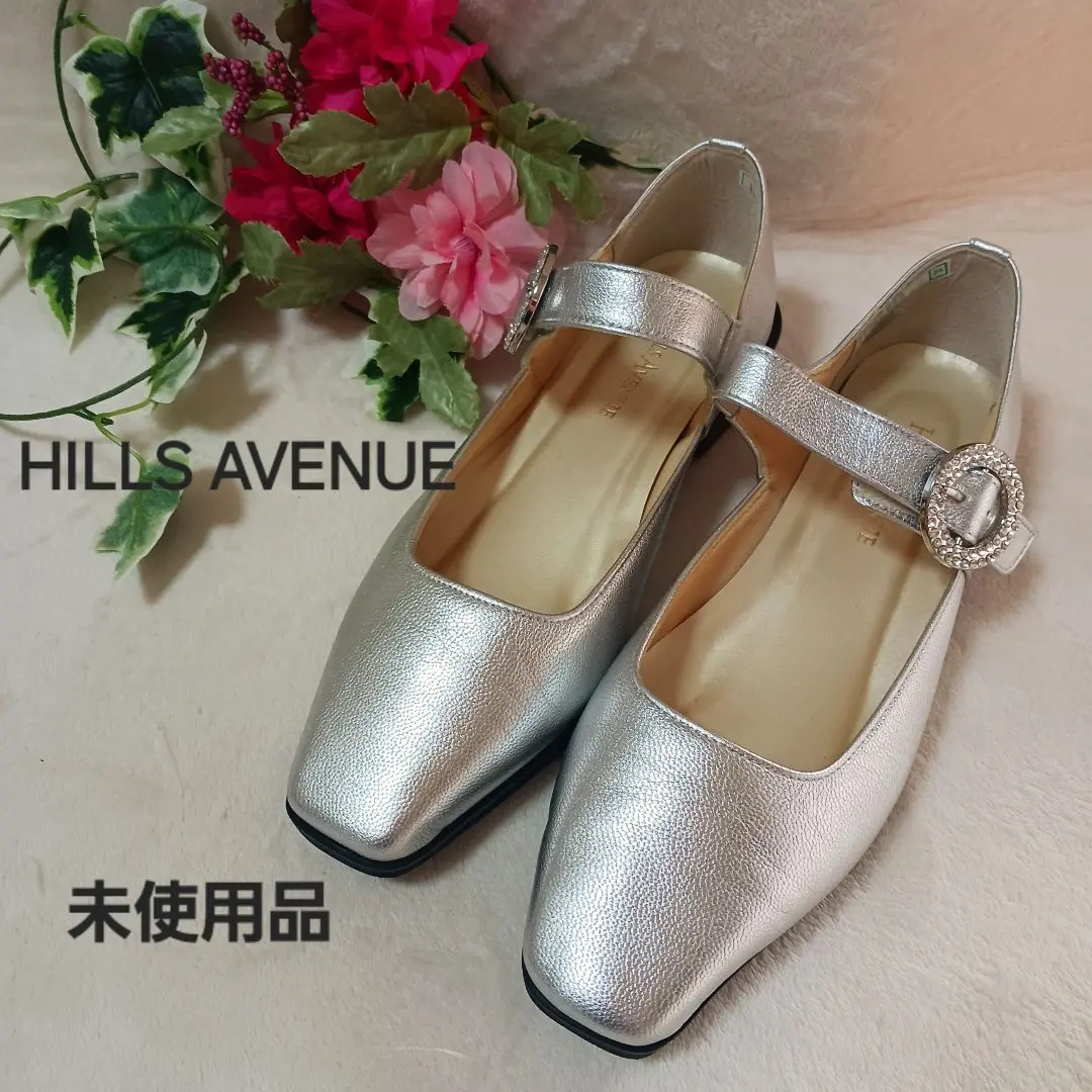 HILLS AVENUE シルバー フラットシューズ　新品未使用 週末お値下げ ヒルズアヴェニュー オンラインストア シドニー(21.5 ブラック