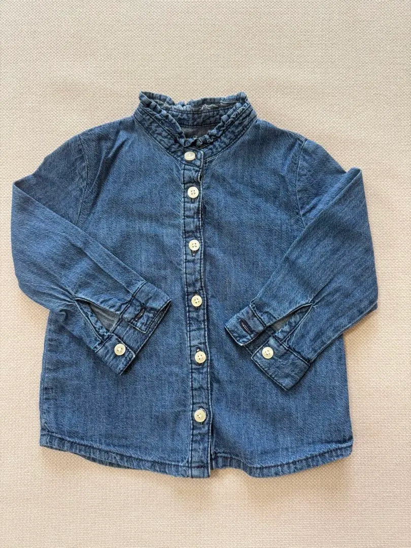 Thumbnail of Denim shirt with frills, 80cm